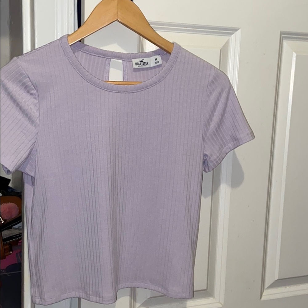 purple twist back shirt